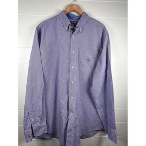 Chaps Mens Easy Care Gingham Button‎ Down Shirt Long Sleeve XLT Tall